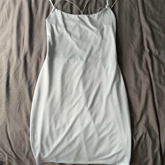 Baby blue mini dress-bought for vacation worn a few times-skinny straps/backless - Picture 1 of 2